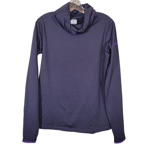 Nike Pro Women's Stretch Dri-Fit Activewear Training Sweatshirt Purple SZ Large - Picture 1 of 10
